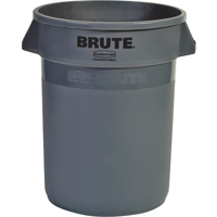 Brute 32 Gal Plastic Gray Round Container 2632-00 by Newell Rubbermaid Commercial