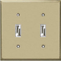 Antique Brass Steel Double Toggle Switch Plate 9AB102 by Jackson Deerfield Best Price