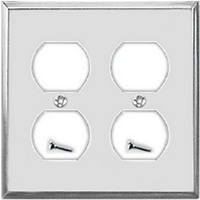 Chrome Steel 2 Duplex Outlet Wall Plate 8CS118 by Jackson Deerfield Best Price
