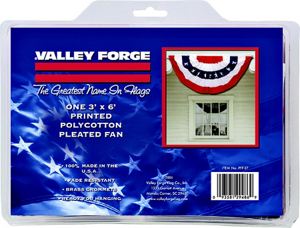 3 Feetx6 Feetlrg Pleated Full Fan Flag PFF-ST by Valley Forge Flag Best Price