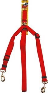 1 Inch Adjustable Red Double Dog Leash 23625 by Aspen Pet Best Price