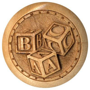 Abc Blocks Engraved Real Maple Wood Cabinet Knob MCK36ECCP by Menzner Hardwoods Best Price