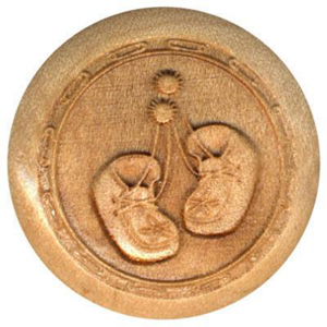 Baby Shoes Engraved Real Maple Wood Cabinet Knob MCK37ECCP by Menzner Hardwoods Best Price
