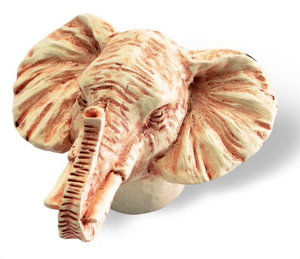 1 3/4 Inch Elephant Head Cabinet Knob Ivory SD100-140 by Siro Designs Best Price