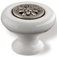 1 1/2 Inch Wht/Tin Edel Knob SD78-132 by Siro Designs Best Price