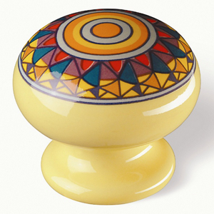 1 1/2 Inch Botanico Cabinet Knob Yellow Multi Color SD81-118 by Siro Designs Best Price