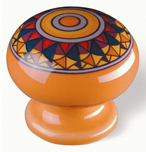 1 1/2 Inch Botanico Cabinet Knob orange Multi Color SD81-126 by Siro Designs Best Price