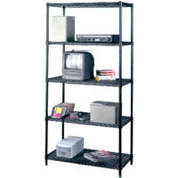 Black 5 Tier Shelf Rack 21856 by Focus Products Group Best Price