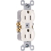 10 Pack 15 Amp 125 V White 2 Pole 3 Wire Grounding Standard Duplex Outlet 3232WCP8 by Pass and Seymour