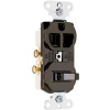 15 Amp 125 Volt Brown Single Pole Single Grounding Combination Switch 691 by Pass and Seymour