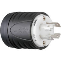 30 Amp 125/250 Volt Black and White 3 Pole 4 Wire Grounding Locking Plug L1430PCCV3 by Pass and Seymour