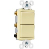 15 Amp 120/277 Volt Ivory Grounding 2 Single Pole Switches TM811ICC6 by Pass and Seymour