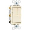 15 Amp 120/277 Volt Light Almond Grounding 3 Single Pole Switches TM8111LACC6 by Pass and Seymour