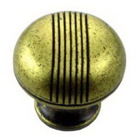 1 1/4 Inch Antique Brass Striped Knob MG-12510 by MNG Hardware Best Price