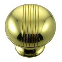 1 1/4 Inch Polished Brass Striped Knob MG-12514 by MNG Hardware Best Price
