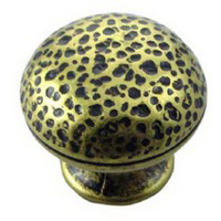 1 1/4 Inch Antique Brass Hammered Knob MG-12810 by MNG Hardware Best Price