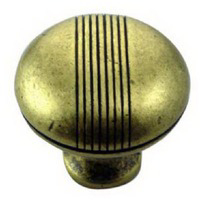 1 1/2 Inch Antique Brass Striped Knob MG-13210 by MNG Hardware Best Price