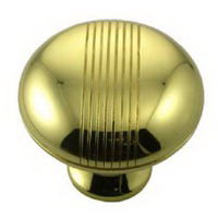 1 1/2 Inch Polished Brass Striped Knob MG-13214 by MNG Hardware Best Price