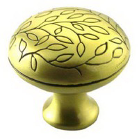 1 1/2 Inch Satin Antique Brass Vine Knob MG-15120 by MNG Hardware Best Price
