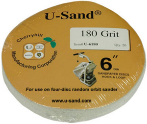 20 Pack 180 Grit Sandpaper U-6180 by Cherryhill Manufacturing Best Price