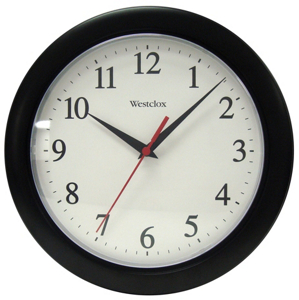 10 Round Wall Clock Black 461861 by Westclox Best Price