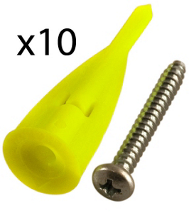 10 Pack Anchors W/Screws PCK-WC10-YS by Wallclaw Anchors Best Price