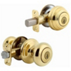 Juno Polished Brass Juno Lockset plus Single Cylinder Deadbolt 991J 3 SMT CP K4 by Kwikset