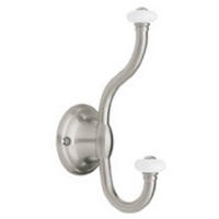 Coat and Hat Hook With Porcelain 6 1/2 Inch Satin Nickel B43020J-SN-C7 or 100460 by Brainerd by Liberty Hardware Best Price