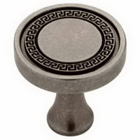 Classic Tapestry Greek Key Round Cabinet Knob Aged Pewter P15684C-175-C by Brainerd by Liberty Hardware Best Price