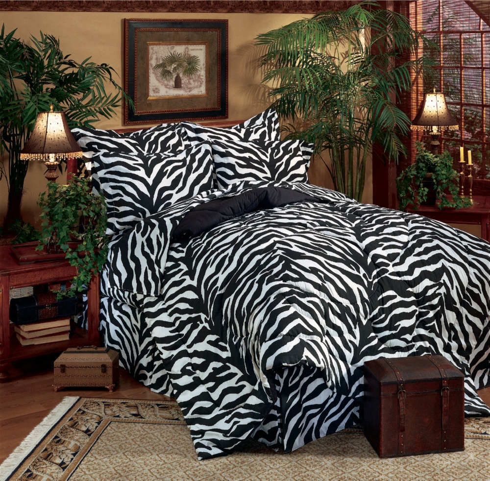 Black and White Zebra Twin Comforter Set