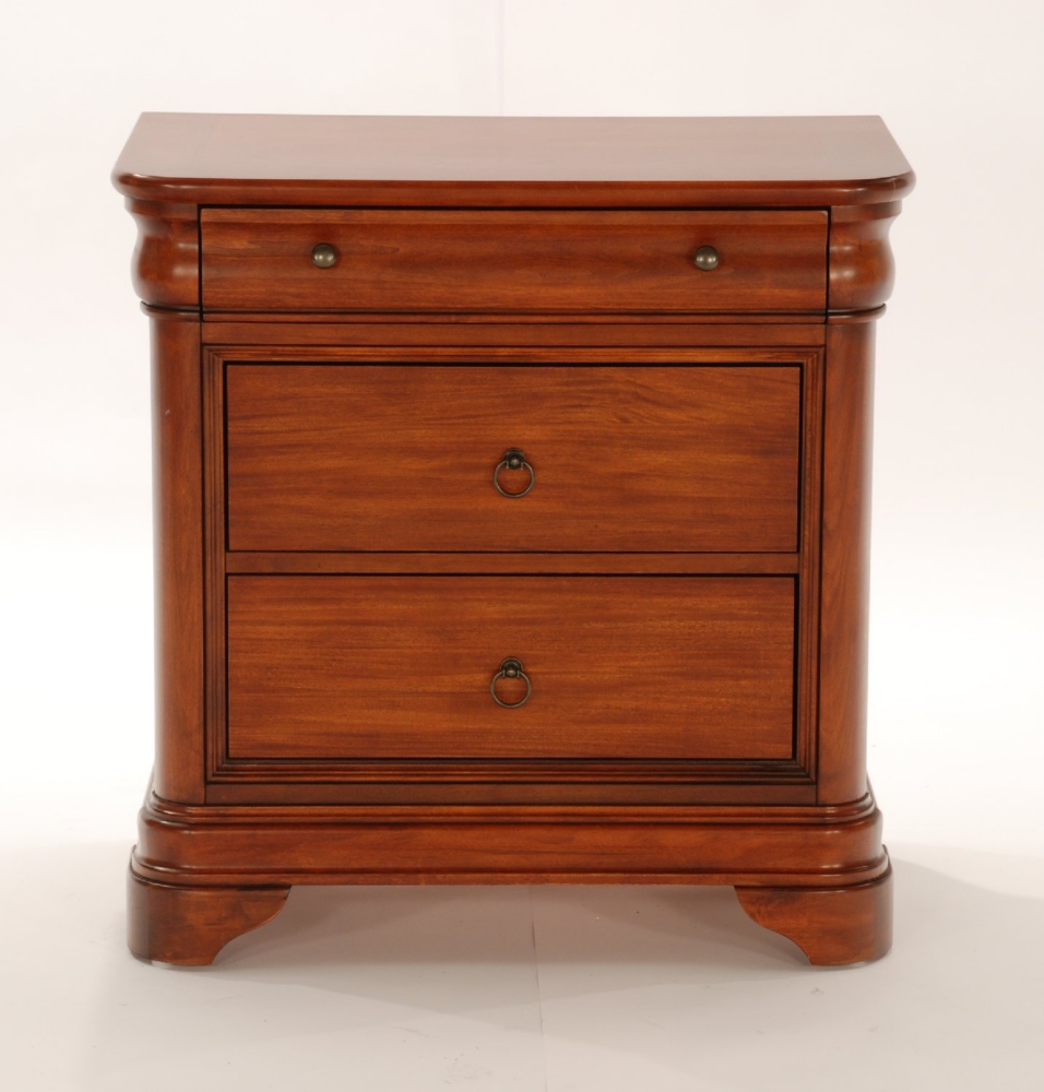 King Louis 3 Drawer Nightstand