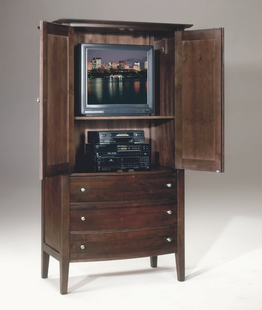 Essex Cove Video Armoire/Door Chest - Merlot Finish