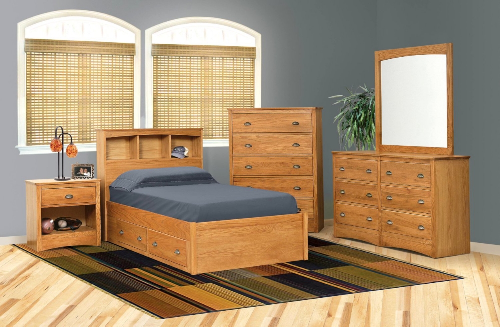 Oak Grove Twin Bookcase Headboard