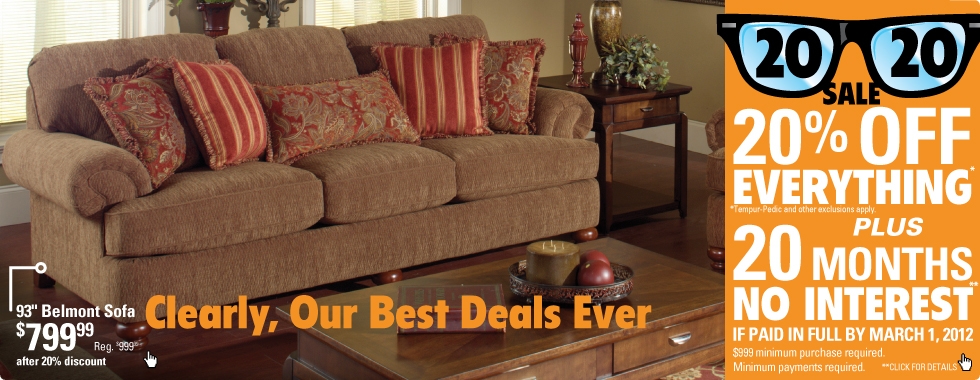 20/20 Sale - 20% Off plus 20 Months No Interest