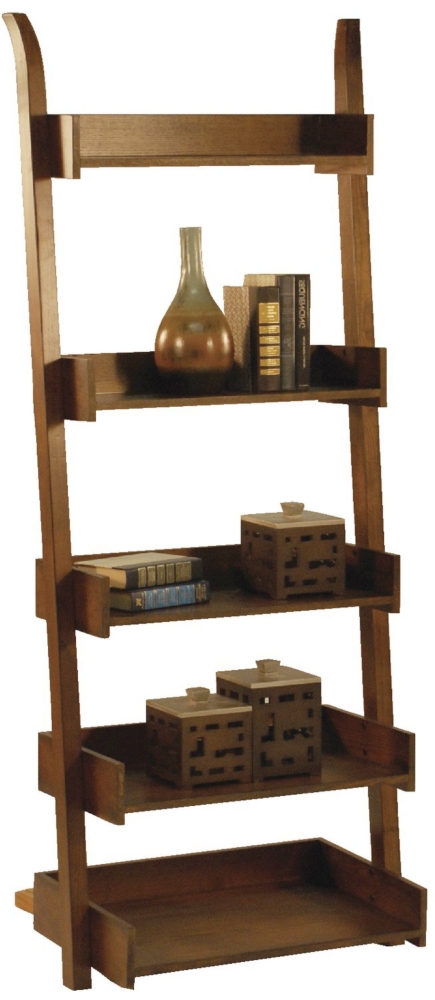 5 Tier Oak Leaning Shelf
