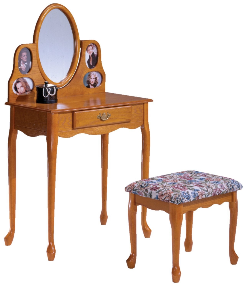 Olivia Oak Vanity and Bench