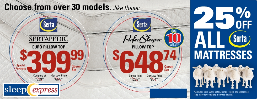 25% Off All Serta Mattresses