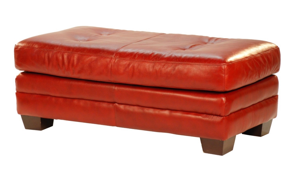 Chili Leather Cocktail Ottoman