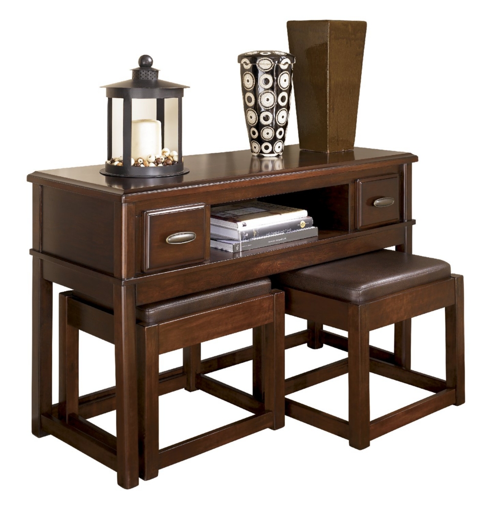 Lance Sofa Table with 2 Ottomans