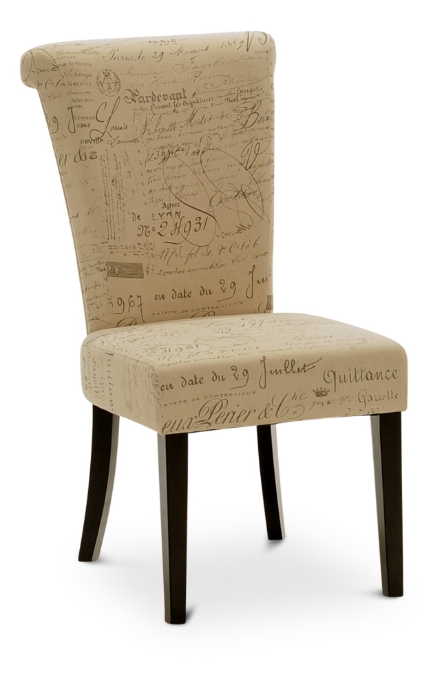 Napolean Script Linen dining chair