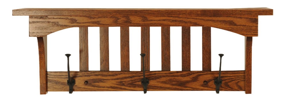 Mission Captain coat and cap shelf by Amish Craftsmen