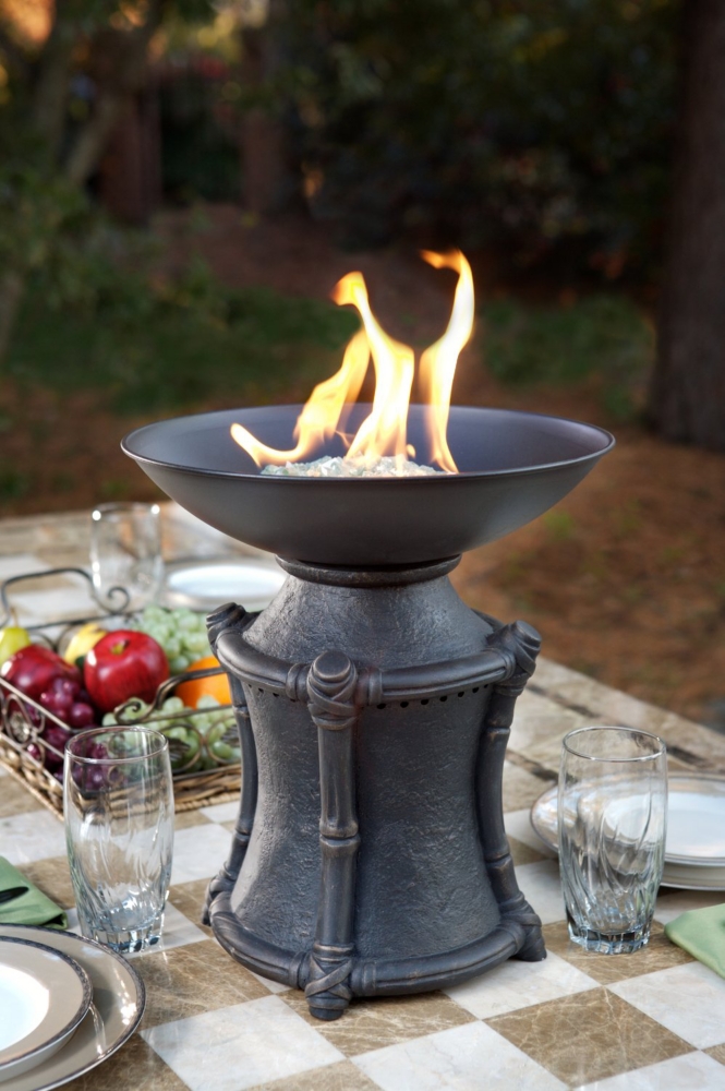 Mini gas table top firepit by Agio