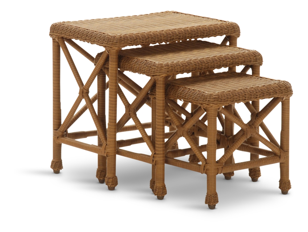 Tropics 3 pc set of nesting tables in saddle