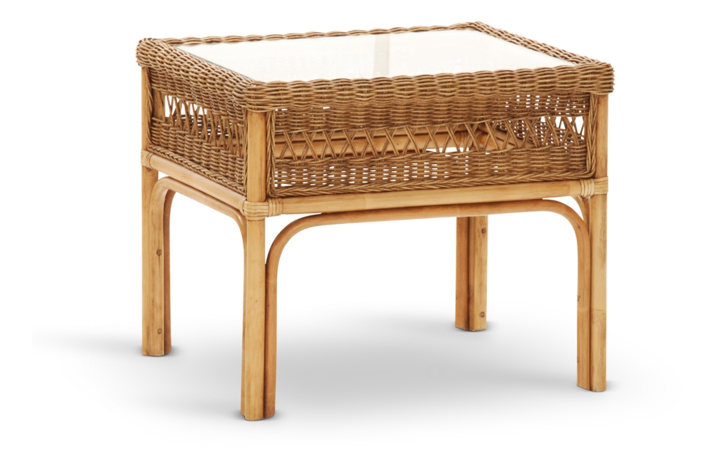 Everglade end table with glass top