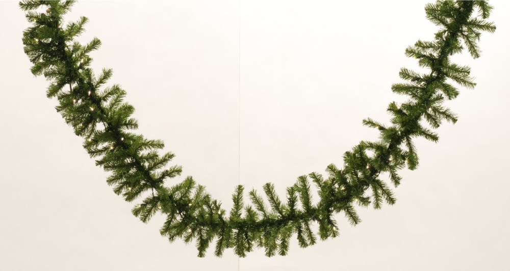 Continental 9 Foot Pre-lit Artificial Pine Garland Clear Lights