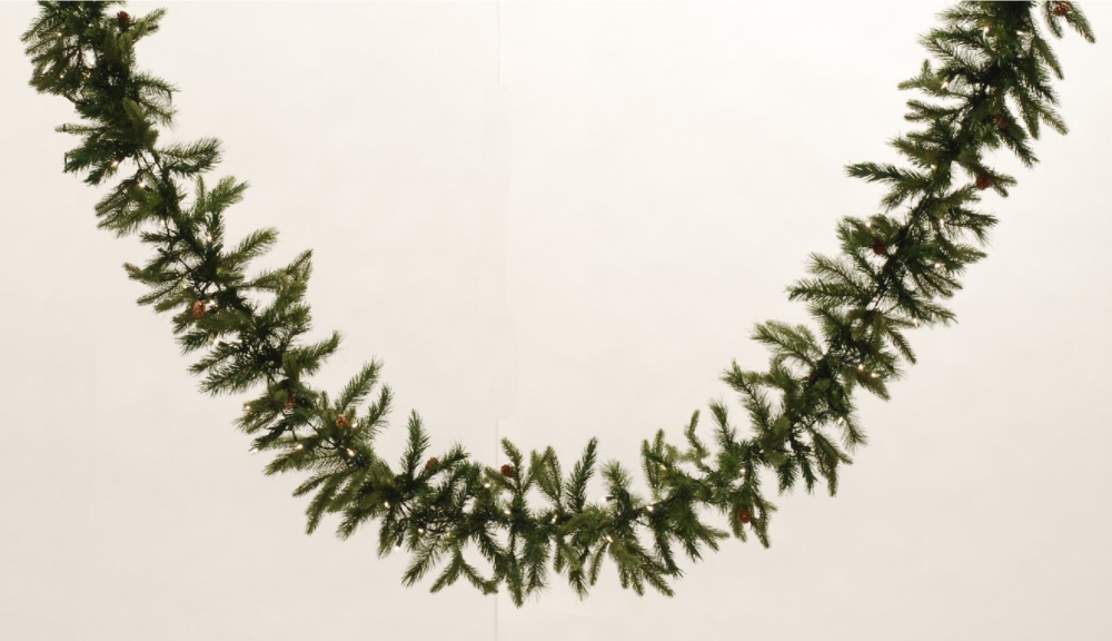 Sienna 9 Foot Pre-lit Artificial Pine Garland Clear Lights