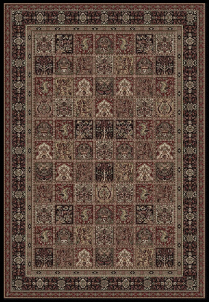 5'3" X 7'7" Panel Black Rug by World Rug Traders