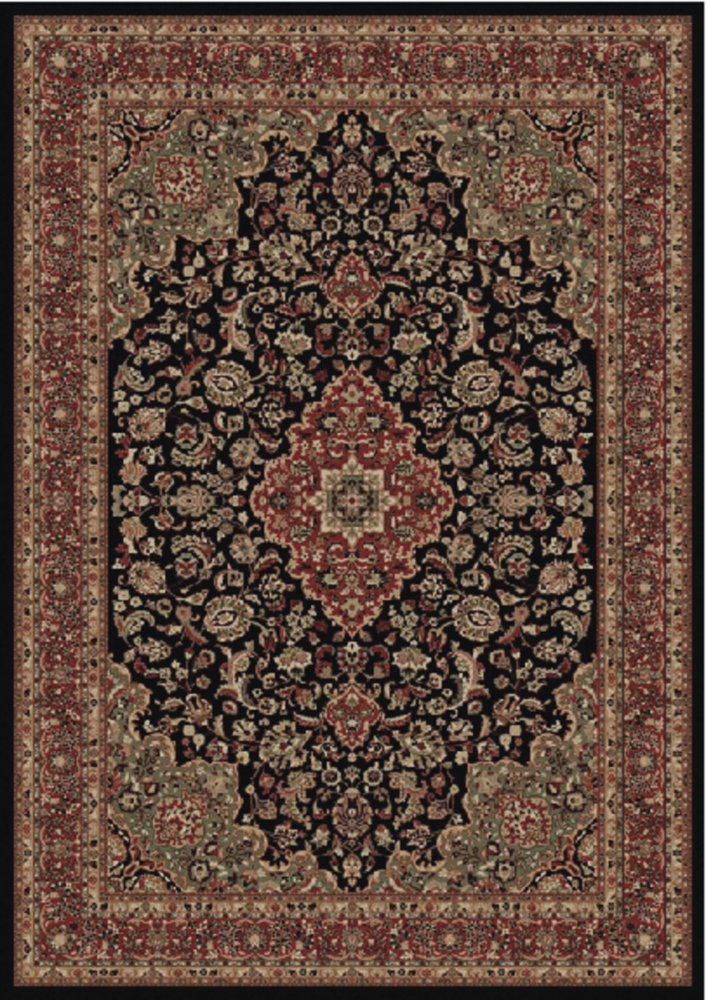 5'3" x 7'7" Medallion Black Rug by World Rug Traders