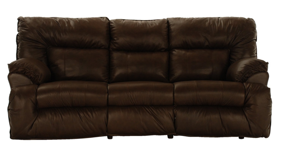 Presley Leather Reclining Sofa, Chocolate