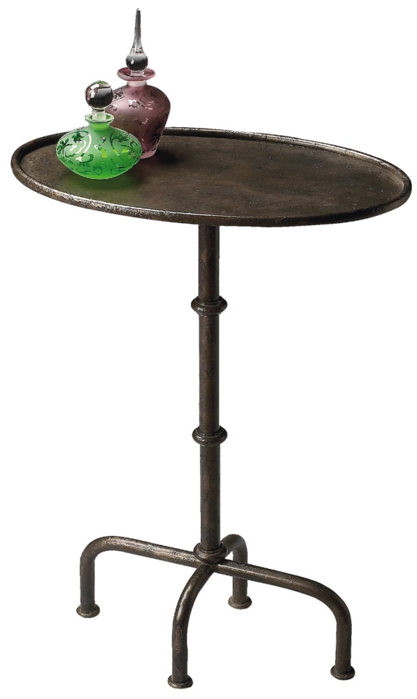 Oval Metal Pedestal Table